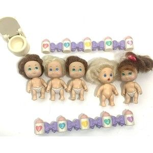 VINTAGE QUINTS Set of 5 Dolls TYCO 1990 comes with Bottles & Potty